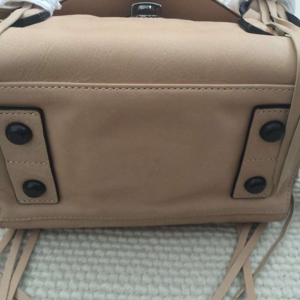 Joy Gryson Belted Strap Whipstitch Natural Nyla Satchel Bag - Picture 7 of 9